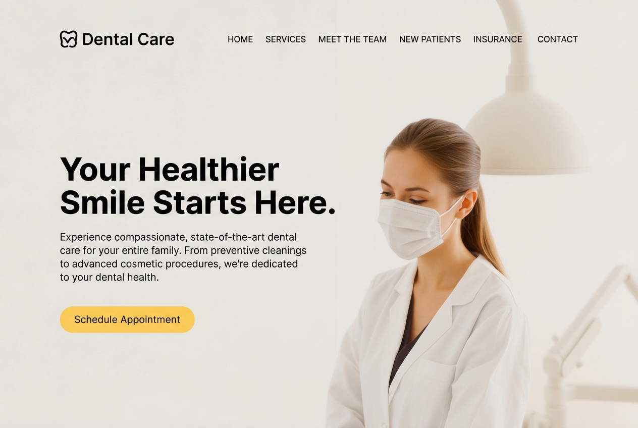 Belmont Dental — Tandartspraktijk website concept design by Avanaire Web