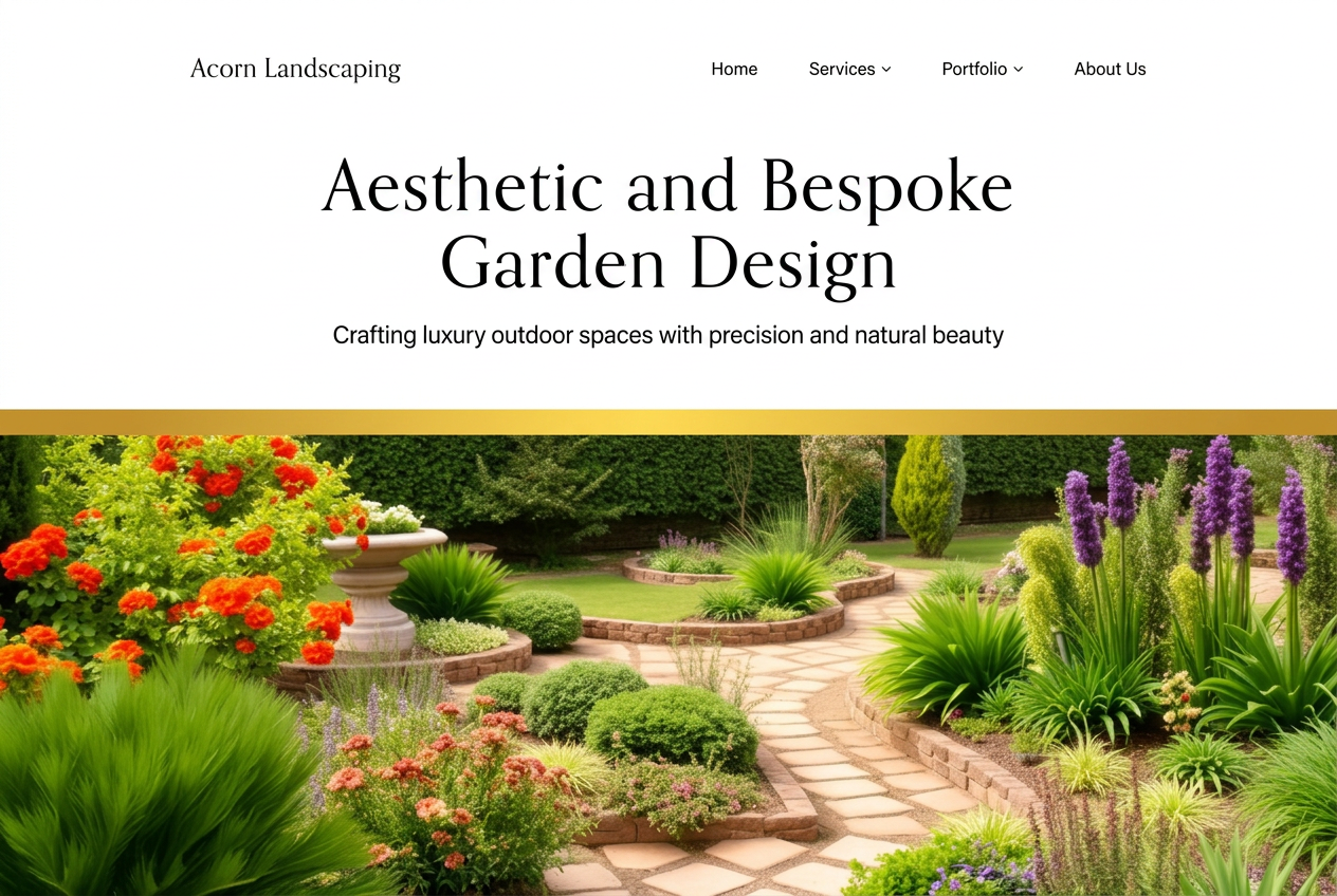 Verdant Landscapes — Hovenier website concept design by Avanaire Web