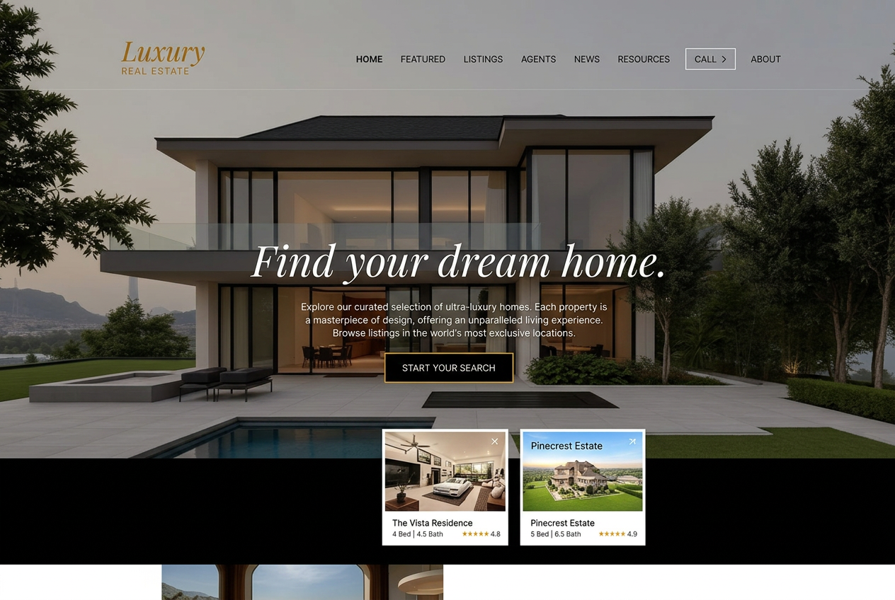 Havenmark Estates — Makelaardij website concept design by Avanaire Web