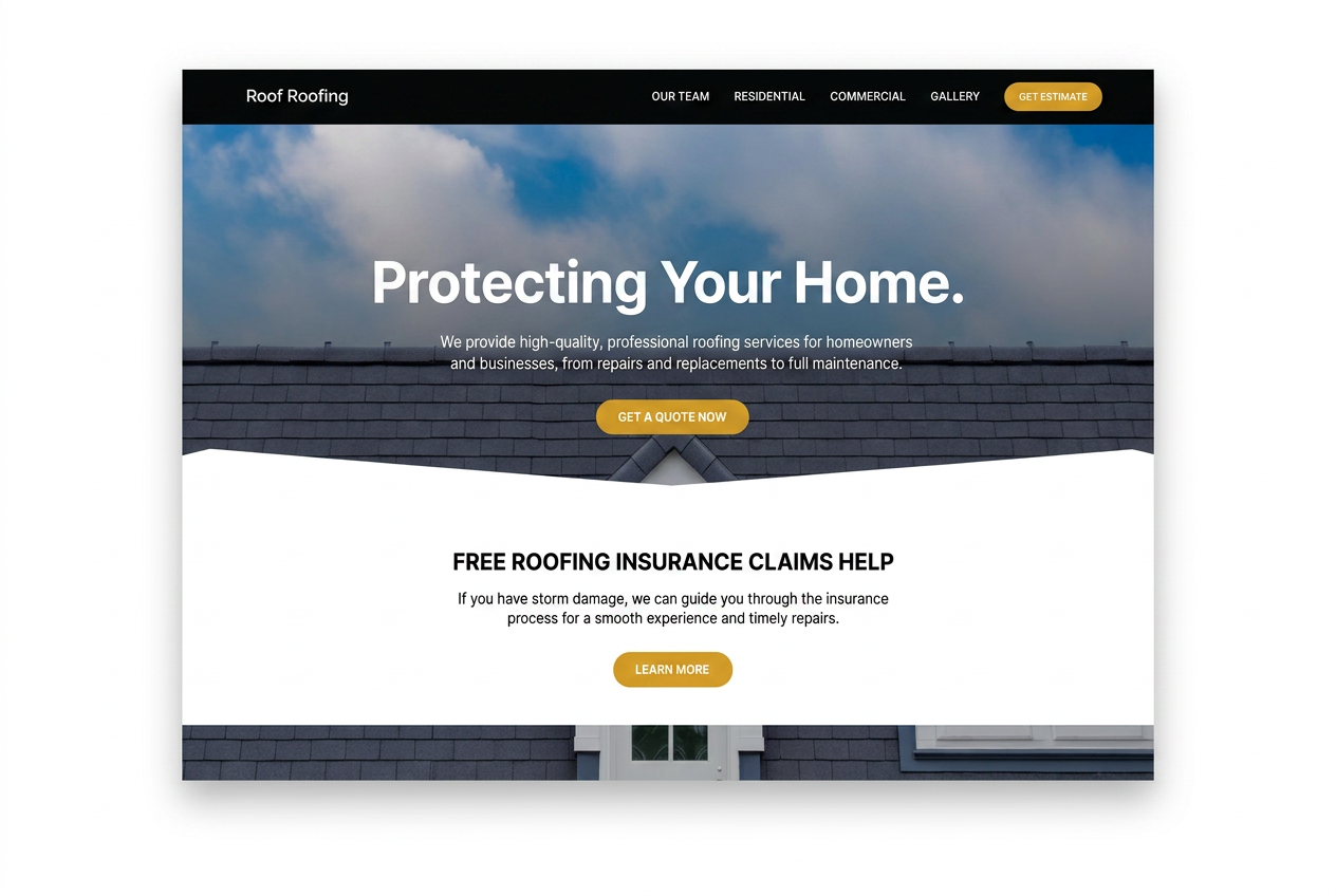Ridgeline Roofing — Dakdekkersbedrijf website concept design by Avanaire Web